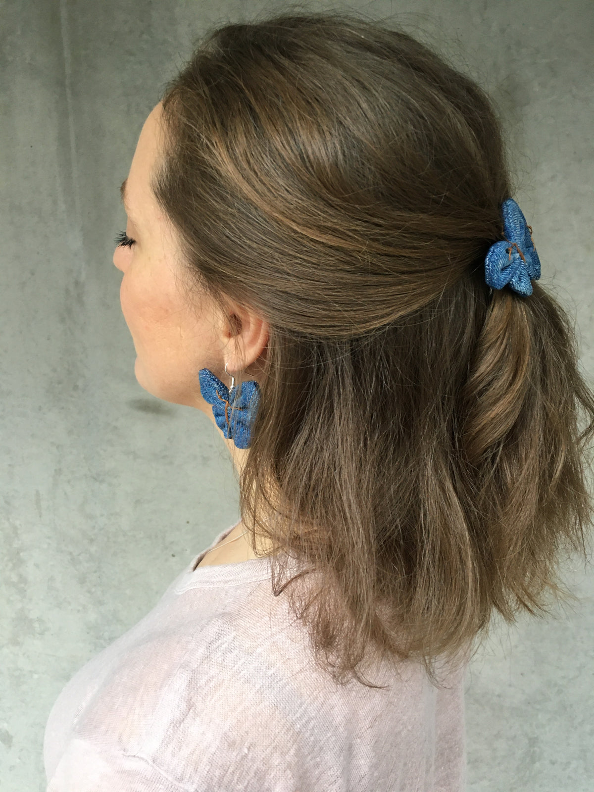 Earring Denim Butterfly