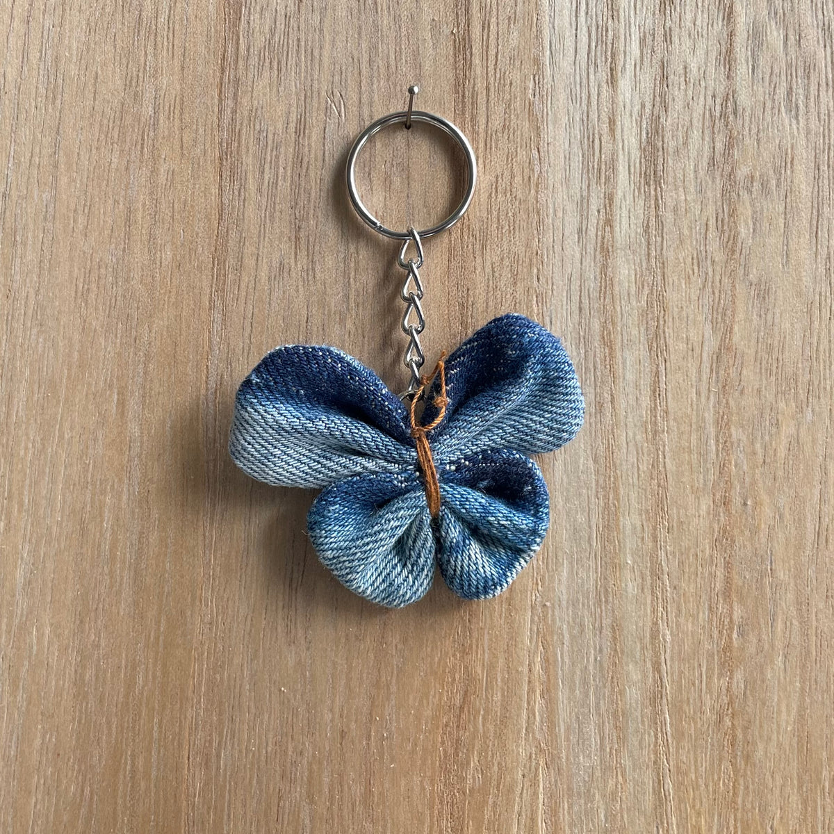 Keyring Denim Butterfly