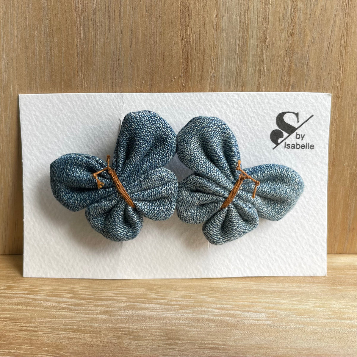 Hair barrette denim butterfly