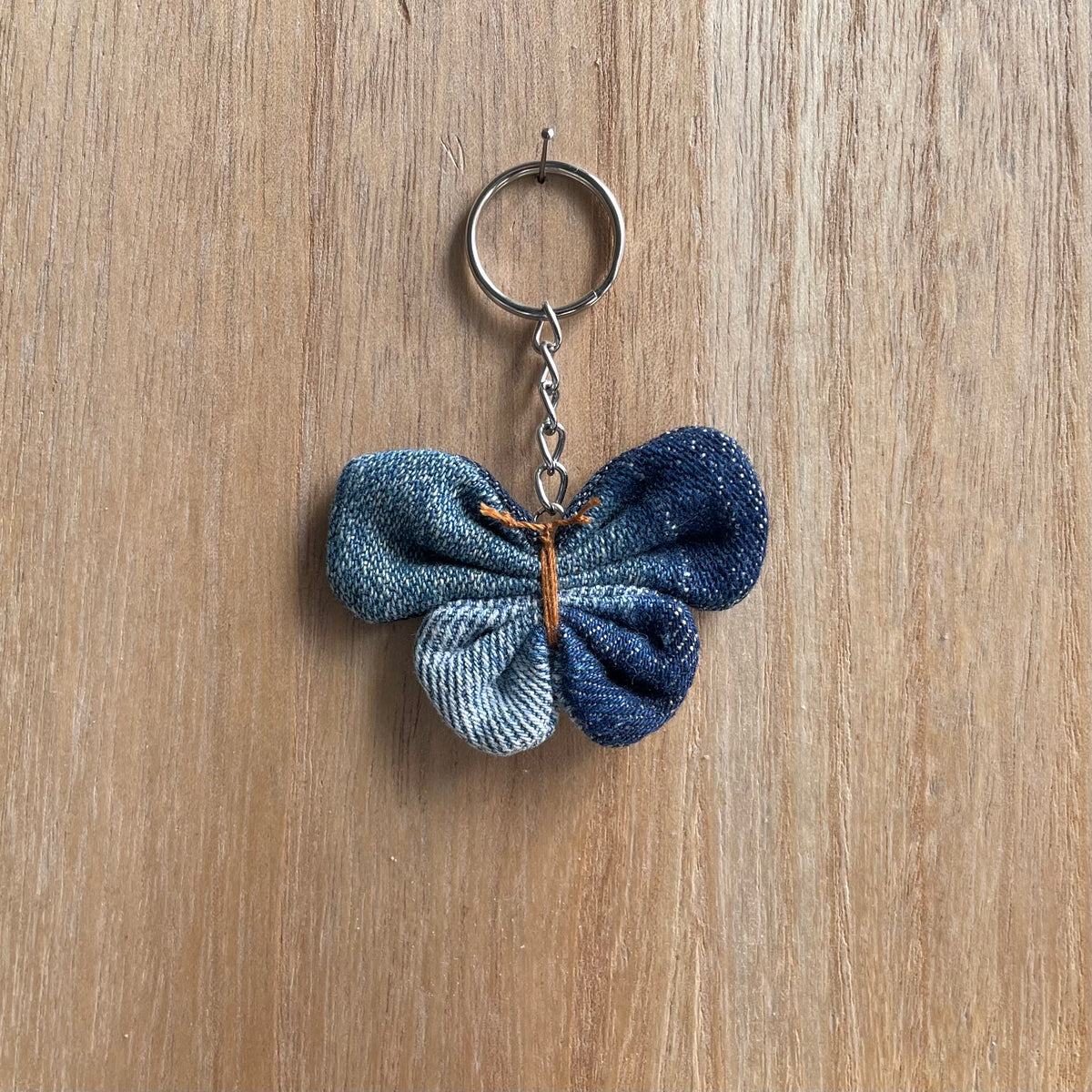 Keyring Denim Butterfly